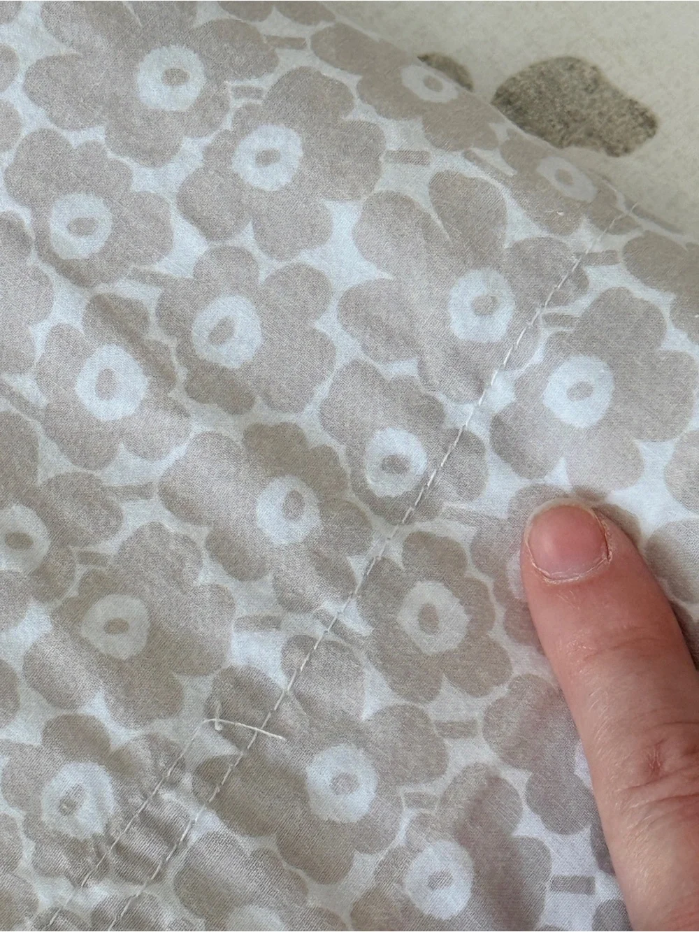 Marimekko Flower Print Neutral Taupe Twin XL Dorm Ready